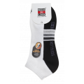 Sox & Lox Ladies Sports Cushioned Anklet (Arch Support) Socks White/Black (Size 3 - 9)