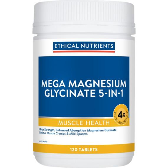 Buy Ethical Nutrients Mega Magnesium Glycinate 5 in 1 120 Tablets Online Pharmacy Direct AU