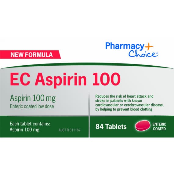 Pharmacy Choice EC Aspirin 100 84 Tablets