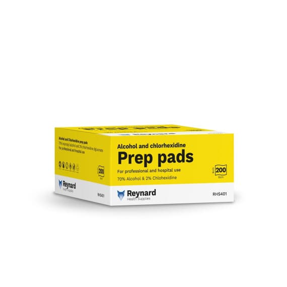 Reynard Alcohol and Chlorhexidine Prep Pads 200 Pack - Pharmacy Direct