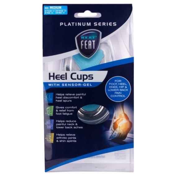 Neat Feat Gel Heel Cups Medium available online at Pharmacy Direct