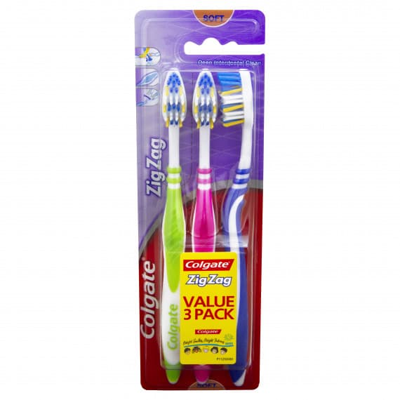 Colgate ZigZag Toothbrush Soft 3 Pack online at Pharmacy Direct