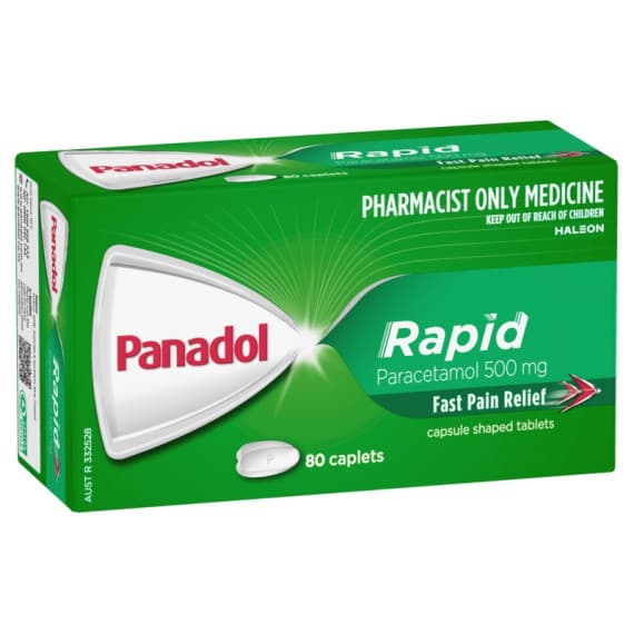 Panadol Rapid for Pain Relief Paracetamol 500mg 80 Caplets S3