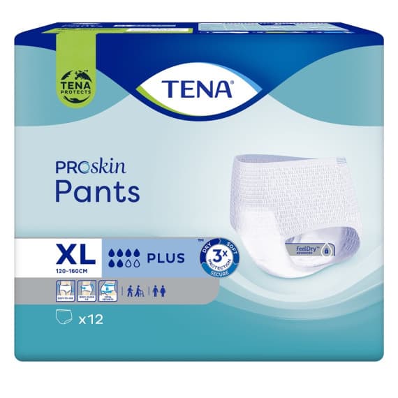 Tena Pants Plus Extra Large 12-Pack for incontinence comfort - Pharmacy Direct