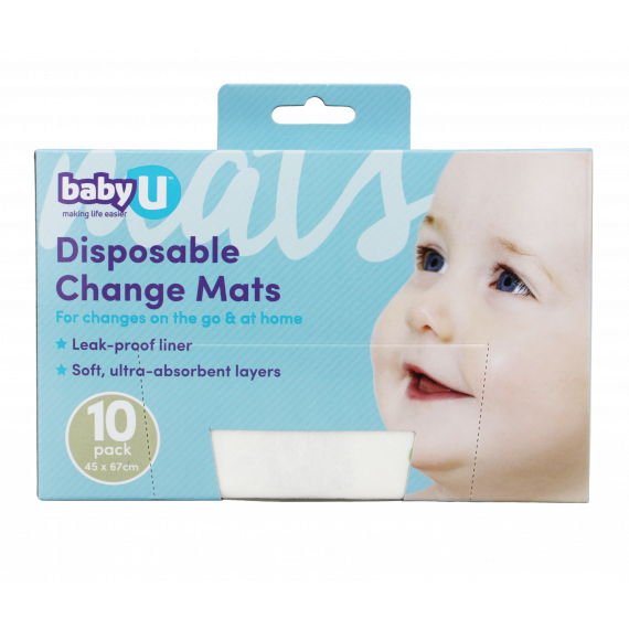 Baby U Disposable Change Mats 10 Pack