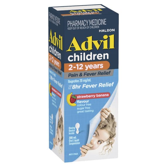 Buy Advil Childrens Pain And Fever Relief 2 to 12 Years Suspension 200ml Online Pharmacy Direct AU