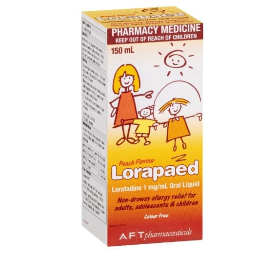 Buy Lorapaed Syrup Peach 150ml Expiry Date 03/26 Online Pharmacy Direct AU