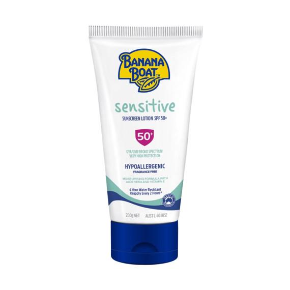 Buy Banana Boat Sensitive Sunscreen Lotion SPF 50 Plus 200g Online Pharmacy Direct AU