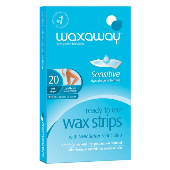 Waxaway Sensitive Wax Strips 20 Pack - Smooth Hair Removal at Pharmacy Direct