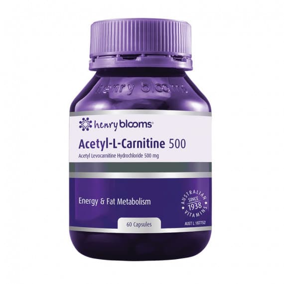 Henry Blooms Acetyl L-Carnitine 500mg 60 Vege Capsules
