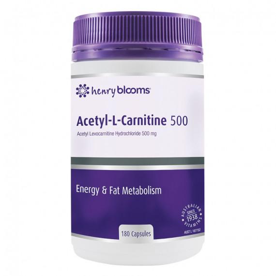Henry Blooms Acetyl L Carnitine 500mg 180 Vege Capsules