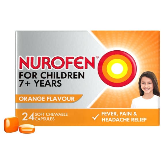 Nurofen For Children 7 Plus Years 24 Orange Chewable Capsules
