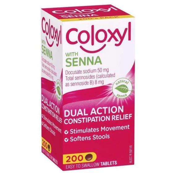 Coloxyl with Senna 200 Tablets for constipation relief at Pharmacy Direct