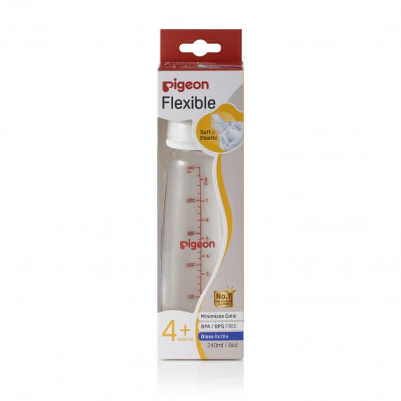 Pigeon Flexible Peristaltic Glass Bottle 240ml