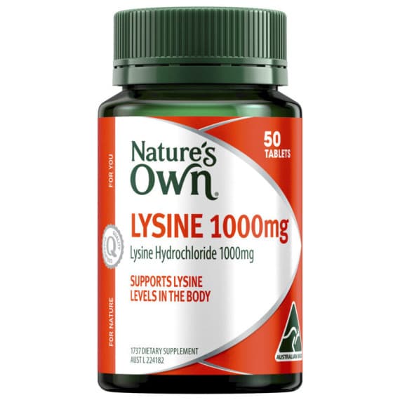 Buy Natures Own Lysine 1000mg 50 Tablets Online Pharmacy Direct AU