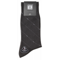 Sox & Lox Mens Business Socks (Seamless Toe) Socks Black/Diagonal Lines (Size 6 - 11)