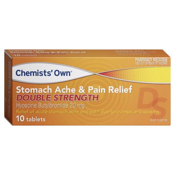 Buy Chemists Own Stomach Ache And Pain Relief Double Strength 20mg 10 Tablets Online Pharmacy Direct AU