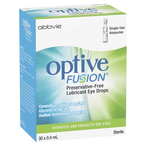 Buy Optive Fusion Lubricant Eye Drops 30 x 0.4ml Expiry Date 29/03/26 Online Pharmacy Direct AU
