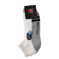 Sox & Lox Mens Sports Cushioned Anklet (Ventilation Panel) Socks White/Cool Grey/ Black (Size 7 - 11)