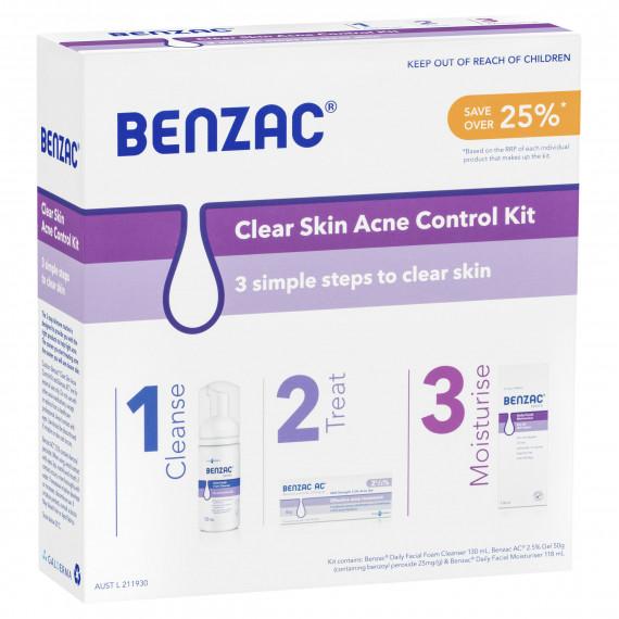 Benzac Clear Skin Acne Control Kit for acne treatment - Pharmacy Direct