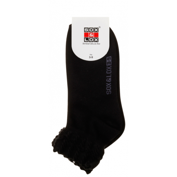 Sox And Lox Ladies Casual Thin Anklet Socks Black Size 3 to 9