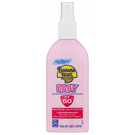 Buy Banana Boat Baby Lotion Spray SPF 50 plus 200ml Expiry Date 03/26 Online Pharmacy Direct AU