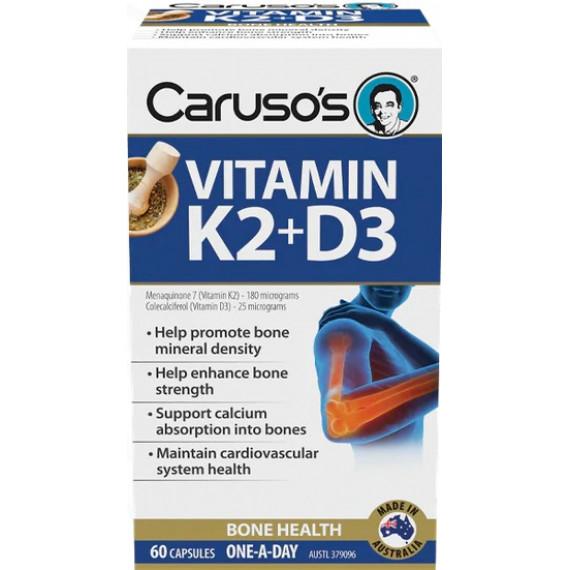 Buy Carusos Vitamin K2 plus D3 60 Capsules Online Pharmacy Direct AU