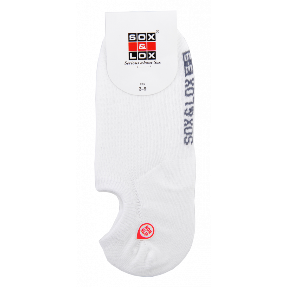 Sox & Lox Ladies Casual Thin Hidden Low Cut (3D Non-Slip Heel) Socks White (Size 3 - 9)