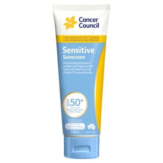 Cancer Council Sensitive Sunscreen SPF50+ Tube 110ml