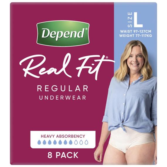 Buy Depend Realfit Underwear For Women Large 8 Pack Online Pharmacy Direct AU