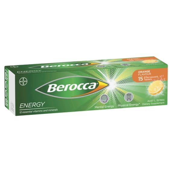 Berocca Vitamin B and C Orange Flavour Energy 15 Effervescent Tablets