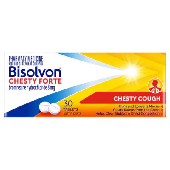 Buy Bisolvon Chesty Forte 30 Tablets Online Pharmacy Direct AU