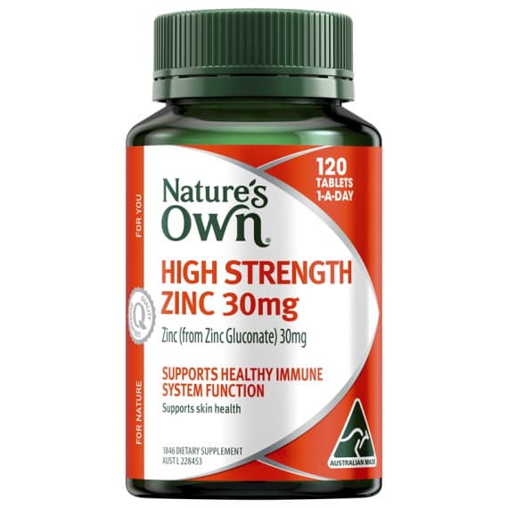 Natures Own High Strength Zinc 30mg 120 Tablets