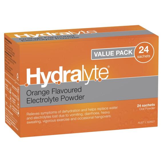 Hydralyte Electrolyte Powder Orange 24 x 4.9g Sachets