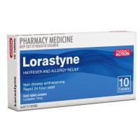 Pharmacy Action Lorastyne 10mg 10 Tablets Expiry Date 02/26